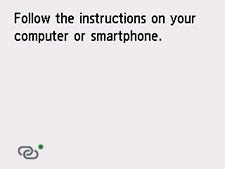 Scherm Eenv. draadloos verbinden: Volg de instructies op de computer of smartphone.