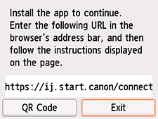 App download URL screen: Do you want to connect a computer or smartphone to the printer.