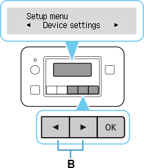 Layar Menu Pengesetan: Pilih Setelan Perangkat