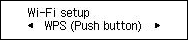 Wi-Fi setup screen: Select WPS (Push button)