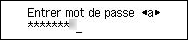 Écran Entrer mot de passe