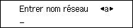 Écran Entrer nom réseau