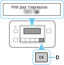 figure&nbsp;: si l'écran ACCUEIL n'est pas affiché, appuyez sur le bouton OK.