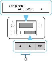 Schermata Menu Impostazione: Selezionare Impostazione Wi-Fi