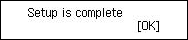 Màn hình Thiết lập hoàn tất: Thiết lập đã hoàn tất