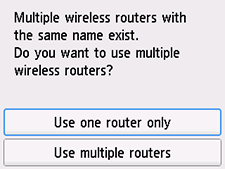 Skærmbilledet Vælg trådløs router: Vælg Brug kun én router