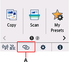 KEZDŐLAP képernyő: A Vezeték nélküli kapcsolat elem kiválasztása
