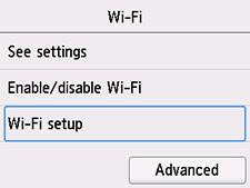 Wi-Fi ekranı: Wi-Fi ayarlarını seçin