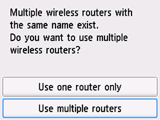 شاشة Select wireless router: تحديد Use multiple routers