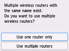 Ekran Wybierz router bezprzewodowy: Wybierz opcję Użyj 1 routera
