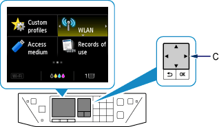 Pantalla INICIO: seleccione WLAN