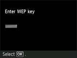 Schermata di conferma della chiave WEP