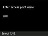 Access point name confirmation screen