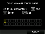 Pantalla de introducción del nombre del router inalámbrico