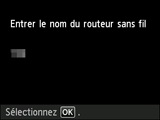 Écran de confirmation du nom du routeur sans fil