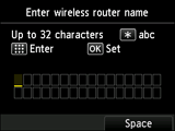 Schermata di immissione del nome del router wireless