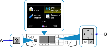 HOME screen: Select LAN settings