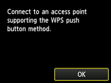 WPS screen: Connect to the access point that supports WPS