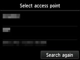 Access point selection screen