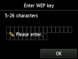 Eingabebildschirm für den WEP-Schlüssel