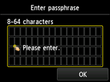 Passphrase entry screen