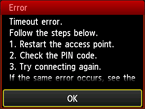 Error screen: Timeout error.