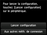 Écran Bouton poussoir : Connexion à un point d'accès qui prend en charge le WPS