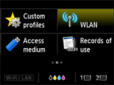 Zaslon DOMOV: izberite WLAN