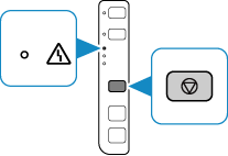 rysunek: naciśnij i przytrzymaj przycisk Zatrzymaj, aż kontrolka Alarm mignie 16 razy