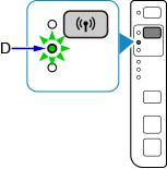 afbeelding: Druk herhaaldelijk op de Draadloos-knop totdat het Netwerk-lampje gaat branden.