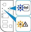 ภาพ: สัญญาณไฟ Wi-Fi กะพริบอย่างรวดเร็วและสัญญาณไฟเตือนติดสว่าง