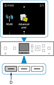 Schermata HOME: Selezionare Impostazione LAN wireless