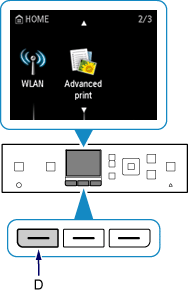 Tela INÍCIO: Selecione Configuração de LAN s/ fio