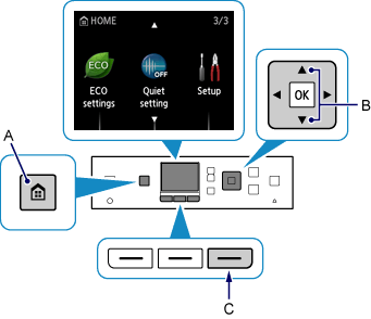 Ecranul ACASĂ: Selectare Config