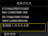 访问点选择屏幕：选择“直接输入访问点名称”