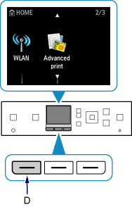 Zaslon DOMOV: izberite WLAN