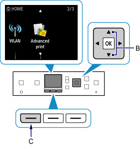 Zaslon DOMOV: izberite WLAN