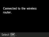 Bildschirm "Abschluss" (Verbindung zum Wireless Router hergestellt.)