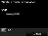 Bildschirm „Wireless Router-Informationen“