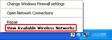 Wireless Network Connection screen