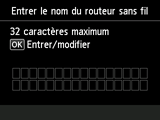 Écran de saisie du nom du routeur sans fil