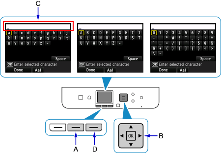 figura: Schermata immissione del testo, visualizzazione della tastiera