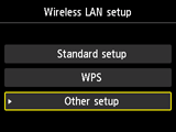 WLAN-Einrichtungsbildschirm: "Andere Einrichtung" auswählen