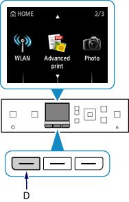 Bildschirm HOME: "'WLAN-Einrichtung" auswählen