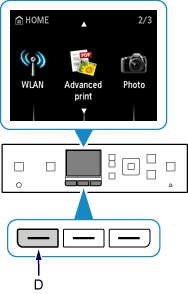 Schermata HOME: Selezionare Impostazione LAN wireless