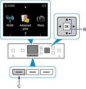 Tela INÍCIO: Selecione Configuração de LAN s/ fio