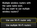 Bildschirm für die Auswahl des Wireless Router: "Nur e. Wi-Fi-Router verw." auswählen