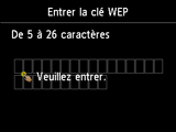 Ecran de saisie de la clé WEP