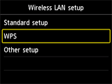 Pantalla Configurac. LAN inalámbrica: Seleccionar WPS