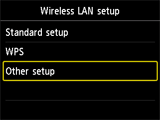 Schermata Impost. LAN wireless: Selezionare Altre impostazioni